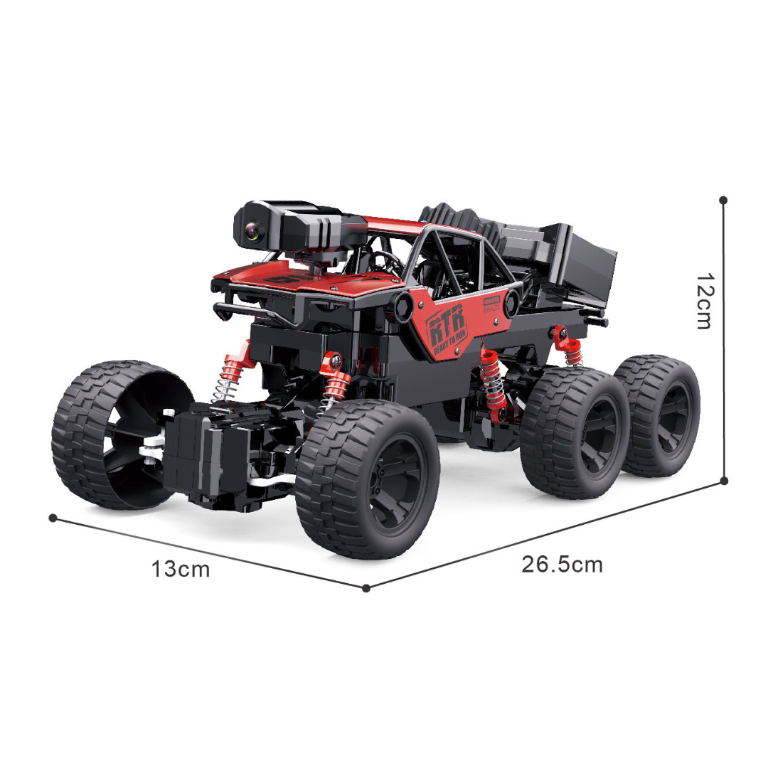 Carro Todoterreno 6x6 Incluye Cámara Wifi Y Control Remoto rojo