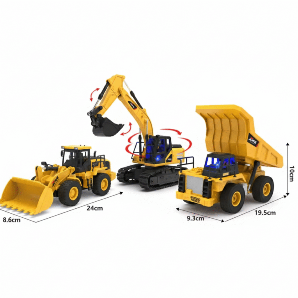 Pack camion minero , excavadora oruga mas cargador frontal