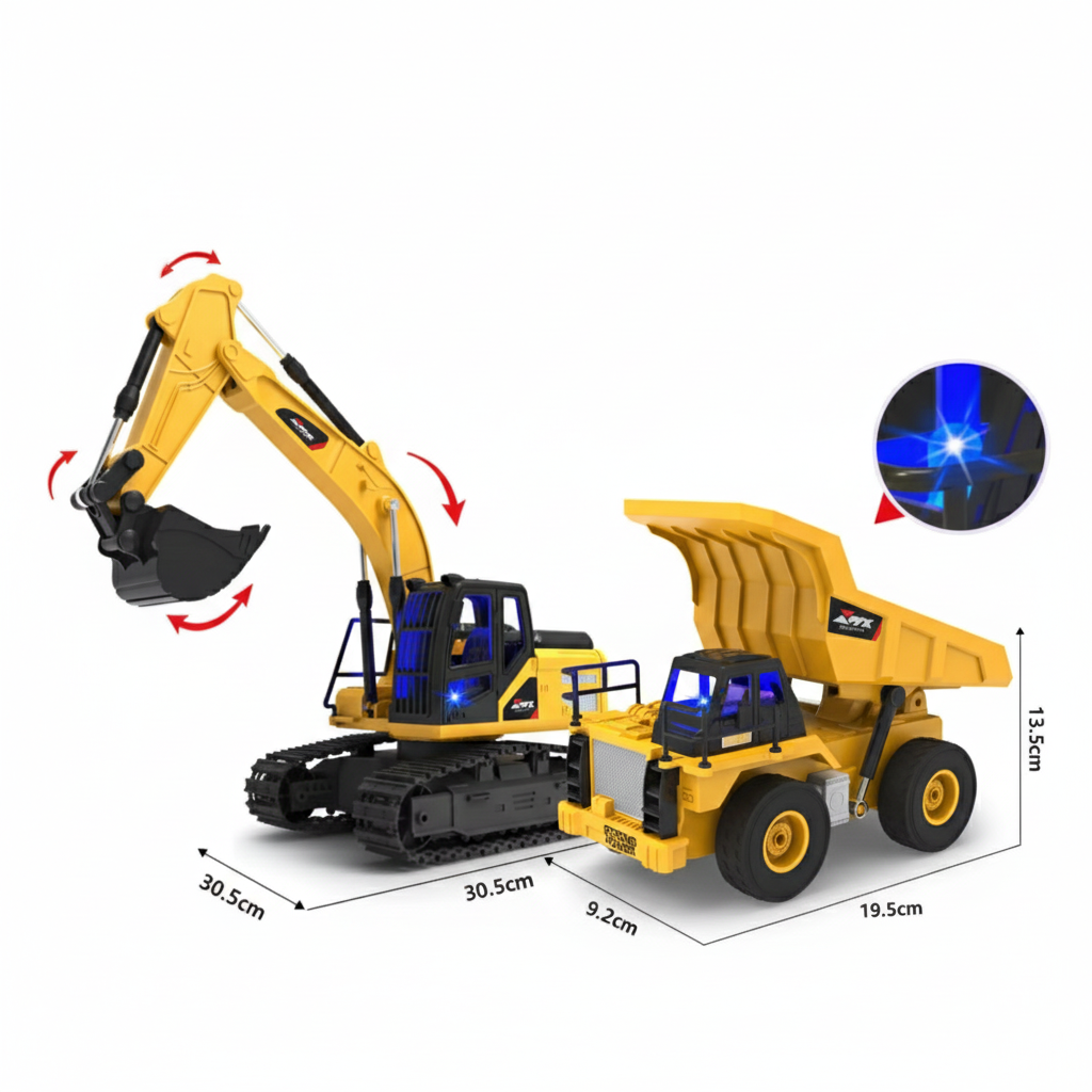 Pack (camion minero , excavadora oruga) a control remoto