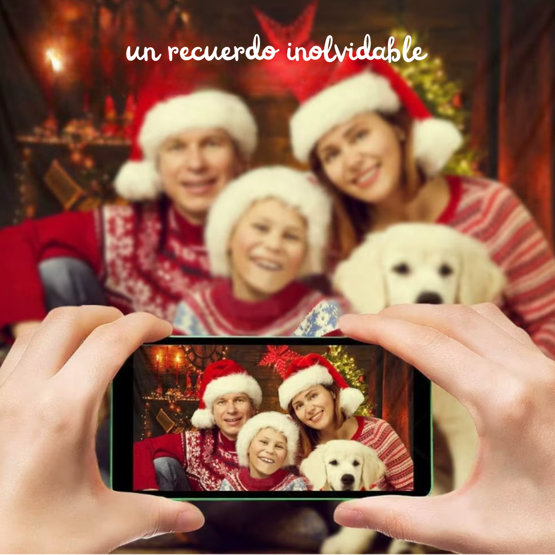 Tapiz premium Navideño para pared 250X200cm chimenea blanco - Imagen 3