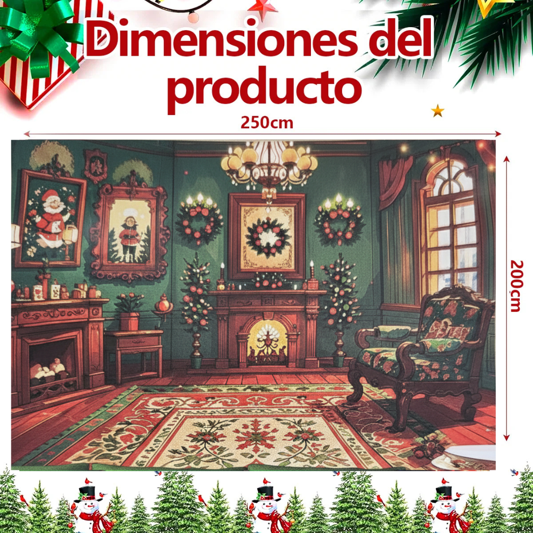Tapiz premium Navideño para pared 250X200cm sala - Imagen 2